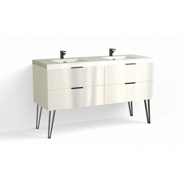 The Furniture Guild Guilder 2 60" Vanity and Top with Dawson Leg Perigold